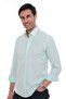 Slim Fit Long Sleeve Lapel Collar Buttoned Breathable Linen Gift Boxed Men's Shirt Fs-004548 - Mint - 3