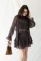 Coffee Bowknot Polka Dot Women's Blouse - 3