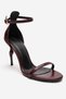 Yelena Burgundy Print Thin Strap Women's Heeled Shoes - 3