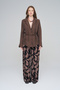 Women's V-Neck Padded and Waist-Tied Flowy Jacket - 3