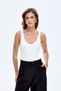 Women's Ecru Strappy Tank Top 26Katl01075-Ecru - 3