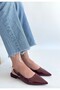 Ummar Burgundy Patent Leather Ballerina Shoes - 3