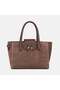 Women's Mink Gold Lock Detailed Suede Textured Handbag