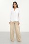 White Women's Muslin Shirt Oversized Single Pocket Loose Cut Cotton Lightweight - 5