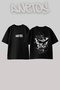 Sharingan Eyes Design Back Printed Cotton Black Oversize T-Shirt