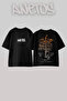 Electric Guitar Design Back Printed Cotton Black Oversize T-Shirt