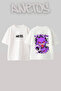 Gengar Gang Design Back Printed Cotton White Oversize T-Shirt