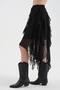 Women's Chiffon and Lace Fabric Detailed Lined Design Skirt - 4