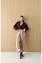 Shawl Detailed Shalwar Trousers with Scarf Mink