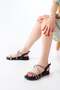 1001-1105 Black Silver Stone Daily Women's Sandals