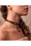 Genuine Leather Natural Stone Choker Design Necklace - 3
