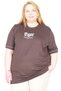 Mode XL Real Big Size Women's T-Shirt Bis Collar the Secret U26220 Brown - 2