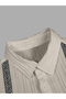 Men Grey Jacquard Detail Short Sleeve Button Front Shirt and Shorts Co-Ords - 5