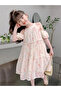 Girls All-Over Print Cold Shoulder Sleeve Dress