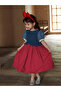 Girls Color Block Puff Sleeve Dress - 5