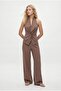 Women's Candice V-Neck Elastic Waist Sleeveless Mink Woven Bottom-Top Set - 3