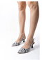 Zebra Black Pointed Toe Open Back 5 cm Goblet Heel New Season - 3