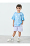 Boys All-Over Palm Print Oversized T-Shirt with Text Emrboidery - 2