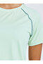 Green Contrast Stitch Detail Short Sleeves Top - 3