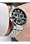 Functional Silver-Black Color Steel Band Steel Case Sapphire Glass Men's Wristwatch 1214Mr - 2