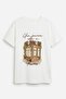 Women's Letter Embroidered Printed Oversize T-Shirt Ecru - 2