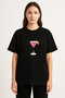 Cocktail Printed Crew Neck Black T-Shirt T-Shirt