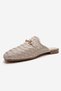 Senia Cream Knitted Genuine Leather Buckle Closed-Front Women's Slippers - 5