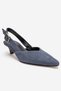 Dioris Denim Blue Suede Genuine Leather Women's Low Heel Shoes - 3