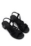 Women's Genuine Leather Black Heeled Shoes - 3