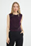 Lace Detailed Boat Neck Slim Fit Blouse