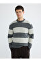 Esvab • Modern & Distinctive Zero Roba Collar Striped Wool Blend Men's Knitwear Sweater - 2
