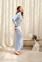 Putra V-Neck Blue Knitwear Long Dress - 6