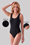Women's Badi Zıbın Body Wide Strap Buckle Elastane 1-Piece-Comfortable Underwear - 2