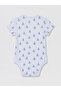 Crew Neck Printed Baby Boy Snap Bodysuit 2 Pack - 4