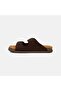 Men's Bitter Brown Double Metal Buckle Suede Slippers - 3