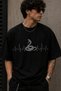Snake and Pulse Line Print Unisex Oversize T-Shirt – Cotton Crew Neck Casual T-Shirt