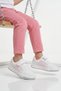 White Pink Velcro Lightweight Flexible Girls' Sports Shoes 752 F