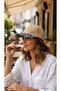 Beige Pattern Hat – Patterned Visor Summer Baseball Cap - 2