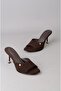 Seç S57 Heelled Women's Slippers (Heel Height:9Cm) Brown - 5