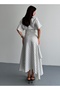 Women's Front Pleated Detailed Polka Dot Skirt and Blouse Double Set - 4