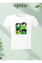Buttercap Powerpuff Girls Printed Cotton Lycra Body Tee Crop T-Shirt