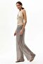 Wide hole-knit trousers