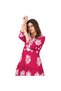 Pink Rayon Lakhnavi Work Frill Midi Dress - PMM14581 | Pink - 3