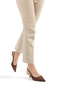 Brown Suede Pointed Toe Low-Cut Elastic 4 cm Thin Heel Open Back New Season - 3