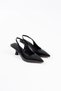 Women's Black Wrinkled Patent Leather Heeled Shoes Fs08Ms08C - 7