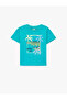 Short Sleeve Cotton Crew Neck Printed Oversize T-Shirt - 3