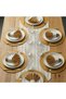 American Service Set, New Season, 6 Gold Supla Napkins, 6 Gold Napkin Rings, 6 Napkin Rings and Runner Cover Border Tk - 2