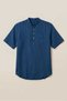 Indigo Blue Wide Fit 100% Cotton Muslin Fabric Judge Collar Short Sleeve Men's Shirt - Hajj Umrah Shirt - 7