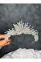 Aesthetic Zircon Stone Bridal Crown Engagement Wedding Hair Accessory Stylish Choice - 3