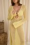 Seychelles Wood Ring Detail Yellow Knitwear Dress - 7
